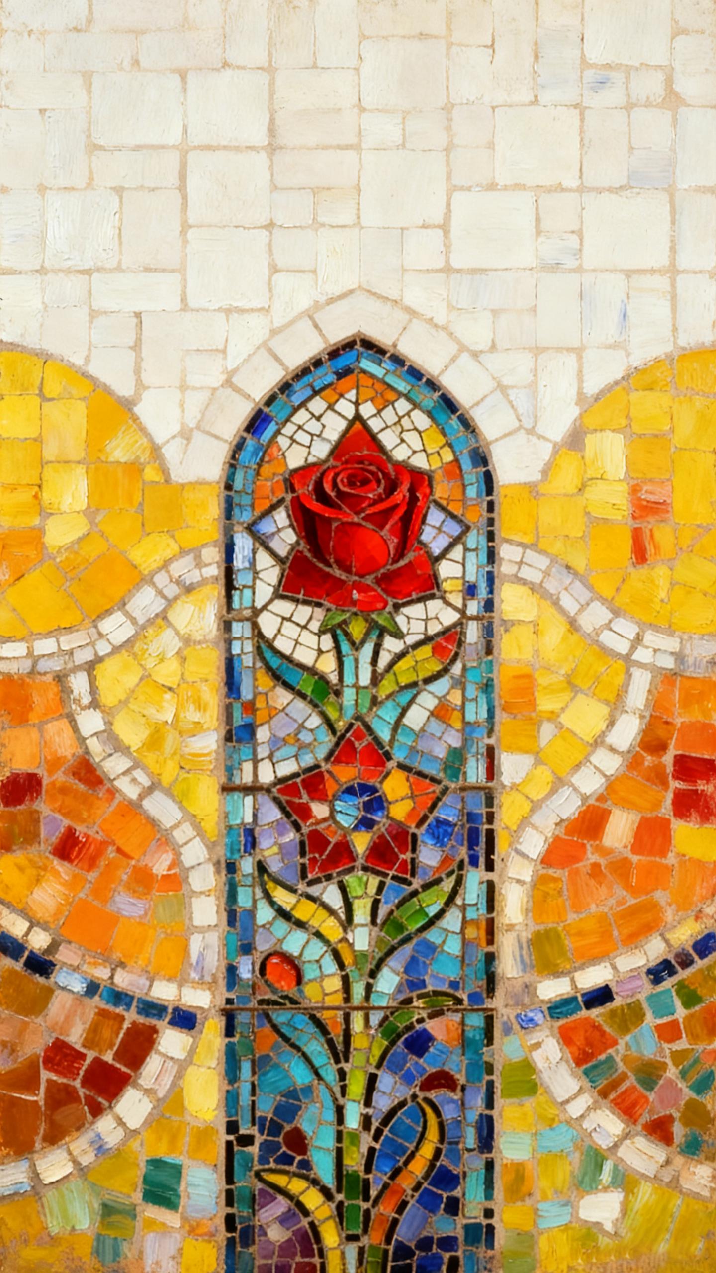 Mosaic Floral Inlay Painting